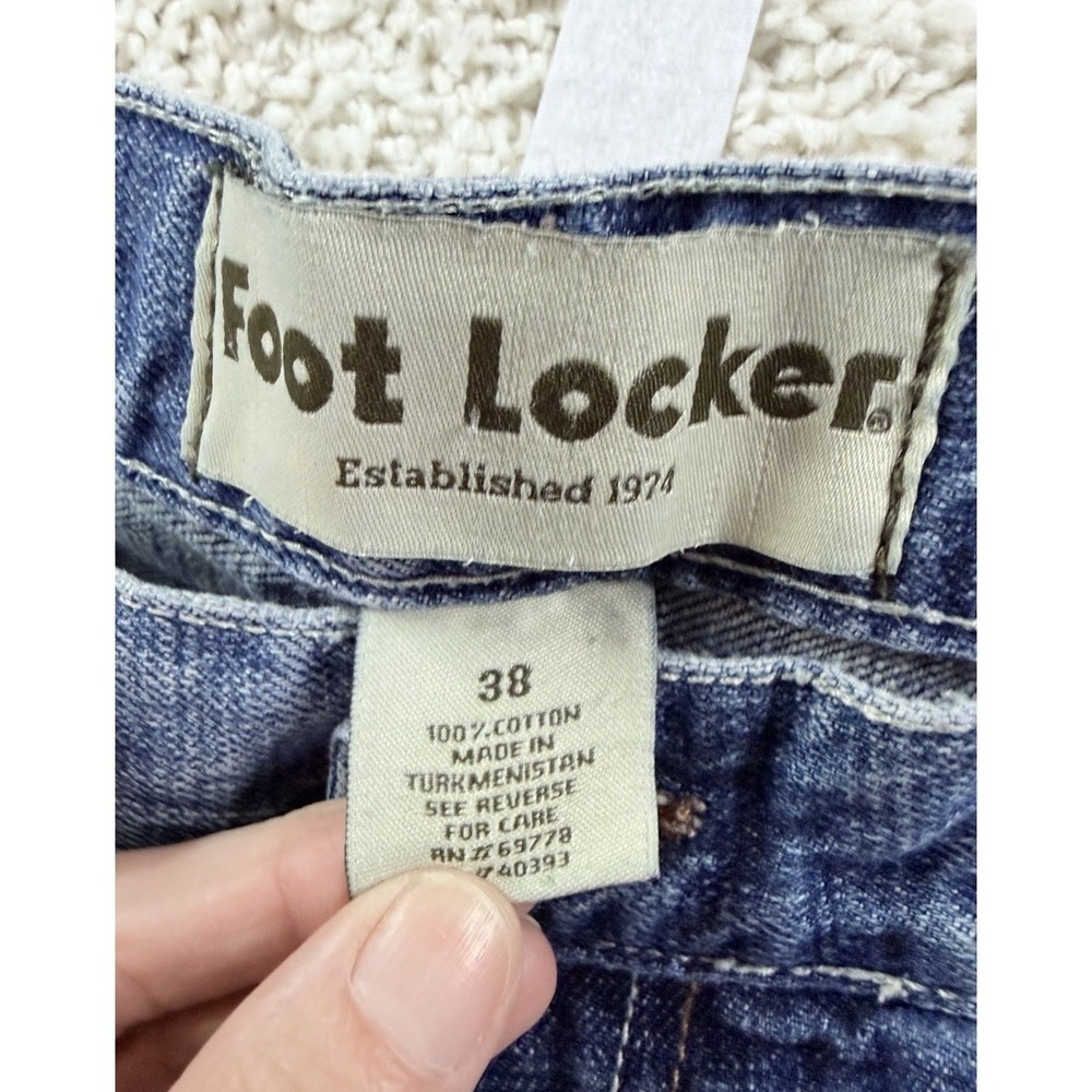 Foot Locker Denim Shorts Mens 38 Blue Vintage Baggy Skater Jean Shorts